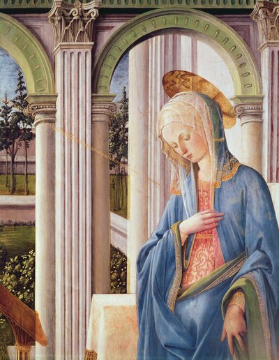 The Annunciation (detail) by Fra Filippo Lippi